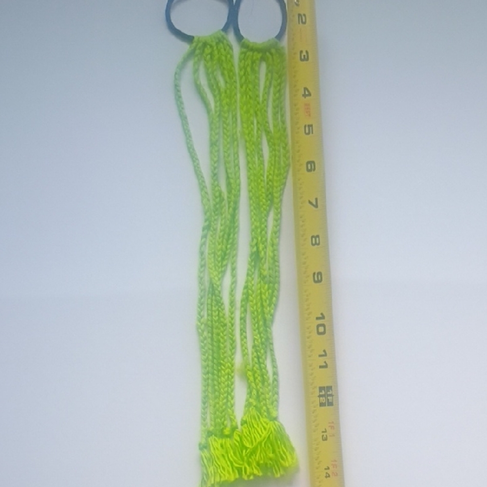 Handmade Neon Lime Braided Rope Belt with Tassel Ends